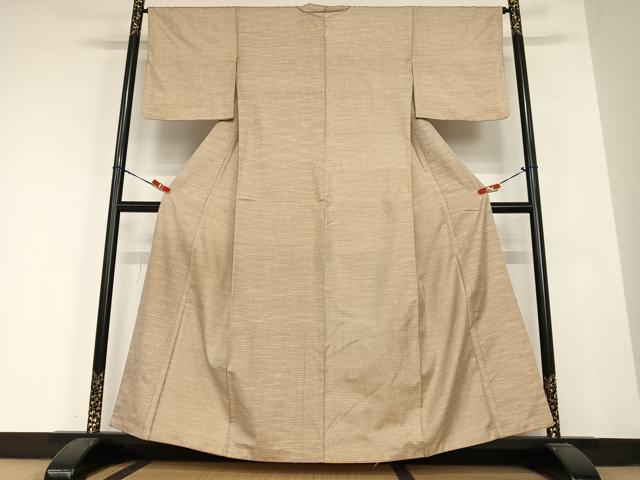 平和屋着物●本場大島紬　一元絣　横縞　正絹　逸品　AABB6564zg