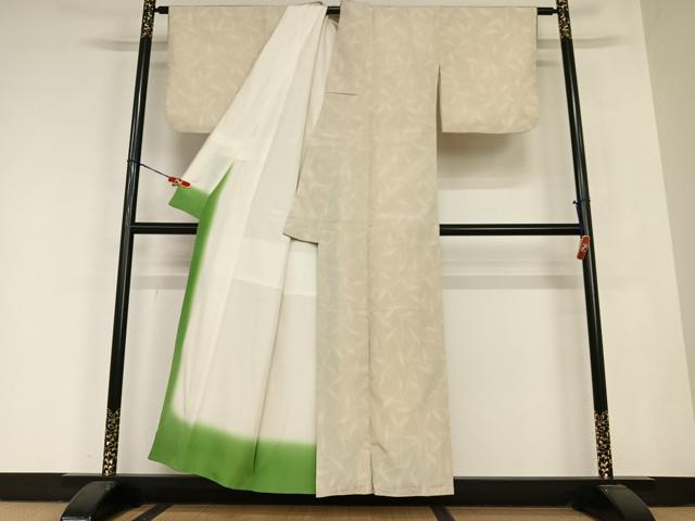 平和屋着物●本塩沢 110亀甲 草木文 正絹 逸品 AABB6567zg