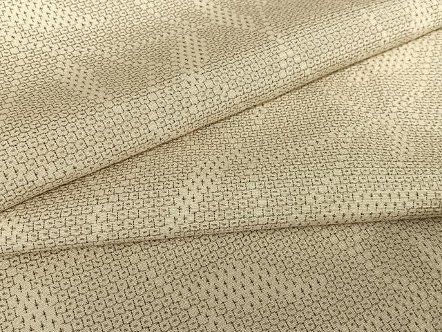 平和屋着物●本塩沢 110亀甲 草木文 正絹 逸品 AABB6567zg
