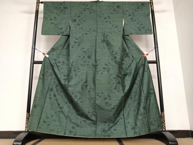 平和屋着物●本場大島紬　一元絣　舞花文　正絹　逸品　AABB6570zg