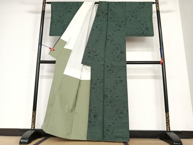 平和屋着物●本場大島紬　一元絣　舞花文　正絹　逸品　AABB6570zg