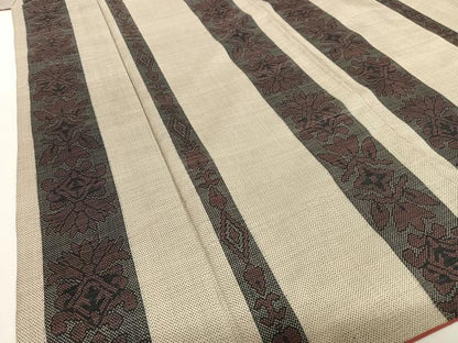 平和屋着物●本場大島紬 一元7マルキ 草花間道 正絹 逸品 AABB6571zg
