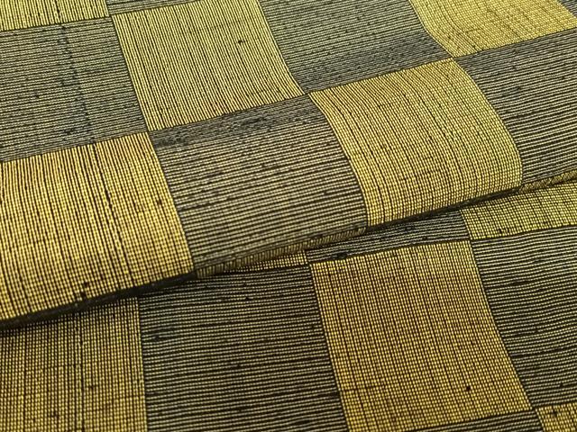 平和屋着物●上質な紬 市松文様 正絹 逸品 AABB6575zg