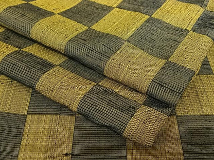 平和屋着物●上質な紬 市松文様 正絹 逸品 AABB6575zg