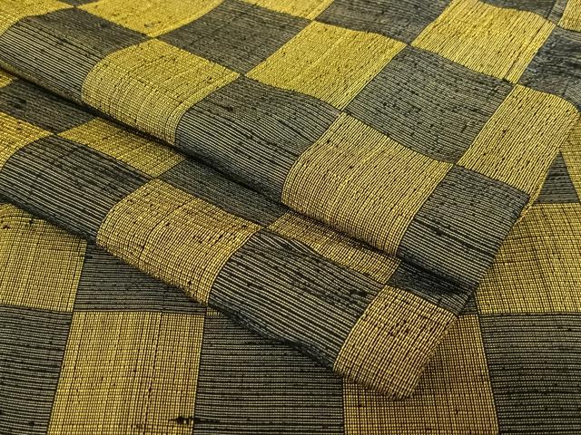 平和屋着物●上質な紬 市松文様 正絹 逸品 AABB6575zg