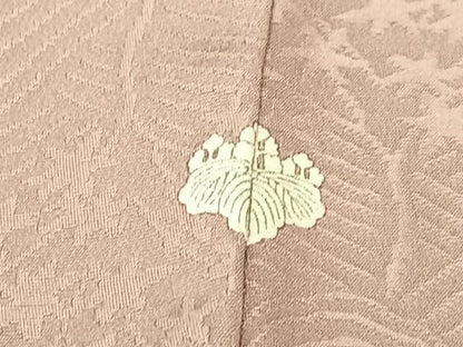 平和屋着物●上質な色無地　草木地紋　鴇浅葱色　正絹　逸品　AABB6577zg