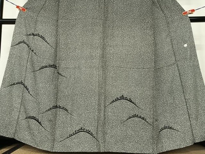 平和屋着物●訪問着 樹林文 黒地 正絹 逸品 AABB6585zg