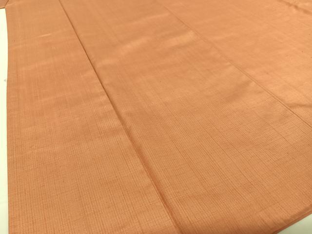 平和屋着物●上質な紬 色無地 浅緋色 正絹 逸品 AABB6592zg