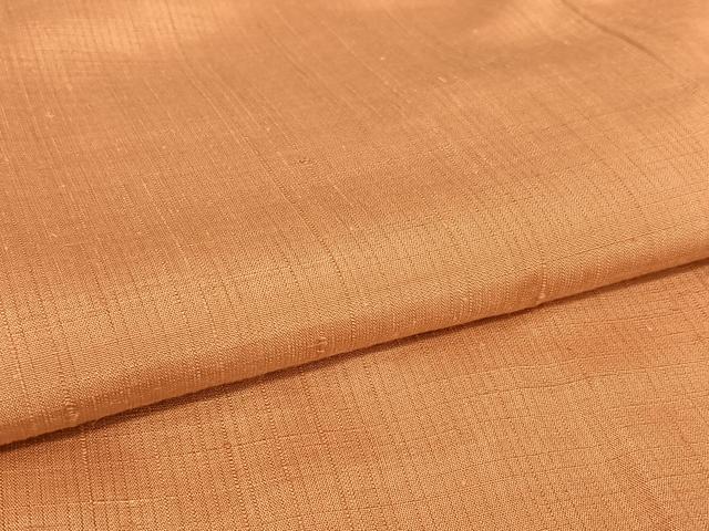 平和屋着物●上質な紬 色無地 浅緋色 正絹 逸品 AABB6592zg