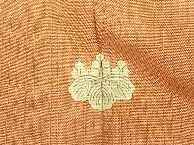 平和屋着物●上質な紬 色無地 浅緋色 正絹 逸品 AABB6592zg