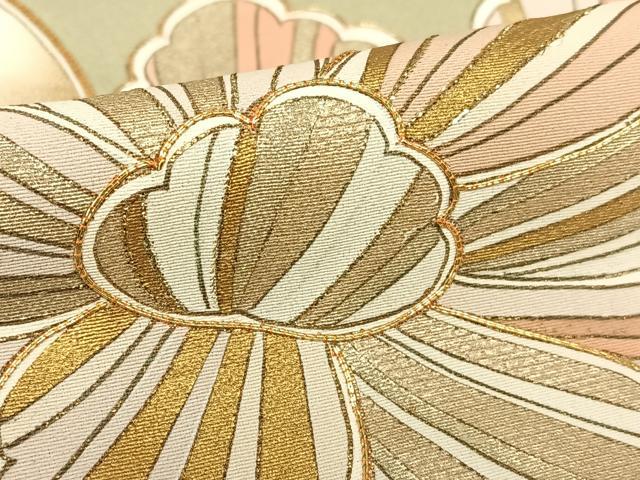 平和屋着物●豪華色留袖　駒刺繍　孔雀花文　金彩　正絹　逸品　AABB6596zg