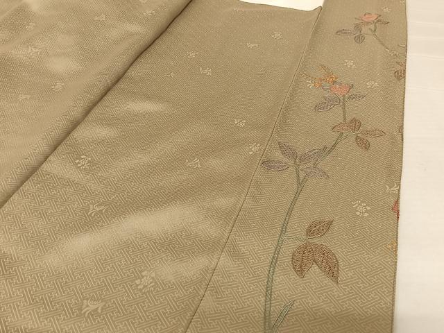 平和屋着物●総刺繍 訪問着 中国三大刺繍 汕頭刺繍 スワトウ刺繍 相良刺繍 地紙草花文 暈し染め ロング丈 正絹 逸品 未使用 AABB6602np