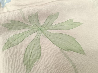 平和屋着物▽銀座 志ま亀 訪問着 単衣 手描き 草花文 たとう紙付き 正絹 逸品 AABB6610np