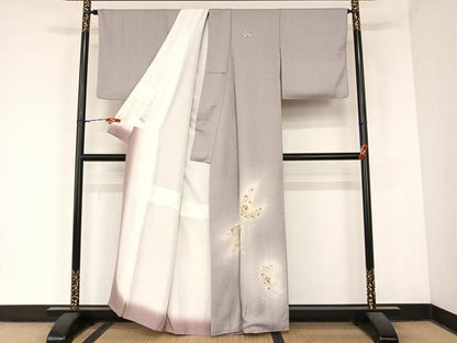平和屋着物●訪問着 駒刺繍 吉祥文 暈し染め 金糸 正絹 逸品 AABB6611np