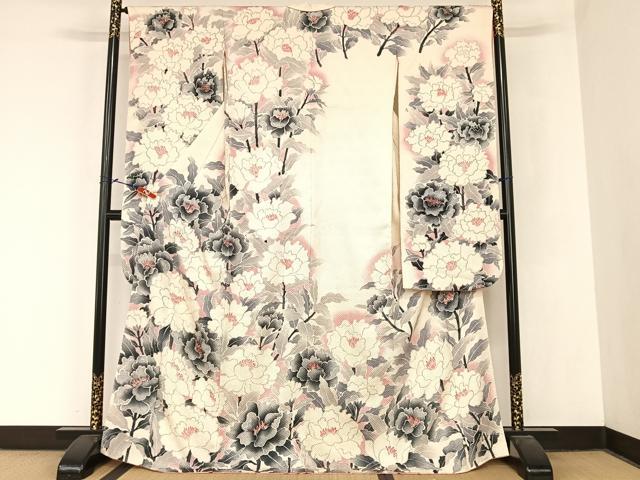 平和屋着物●名門 藤娘きぬたや・総絞り 振袖 草花文 正絹 逸品 AABB6619np