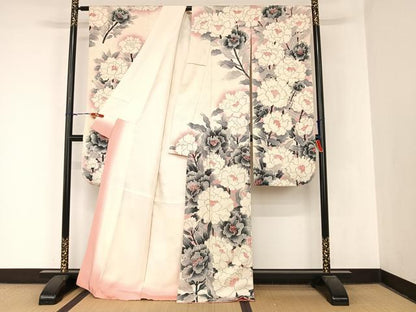 平和屋着物●名門 藤娘きぬたや・総絞り 振袖 草花文 正絹 逸品 AABB6619np