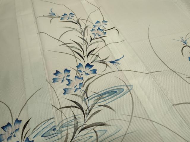 平和屋着物＊夏物 訪問着 絽 流水草花文 暈し染め ラメ 洗える着物 AABB6686jd