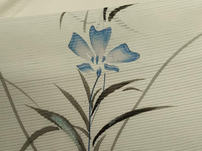 平和屋着物＊夏物 訪問着 絽 流水草花文 暈し染め ラメ 洗える着物 AABB6686jd