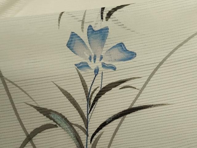 平和屋着物＊夏物 訪問着 絽 流水草花文 暈し染め ラメ 洗える着物 AABB6686jd