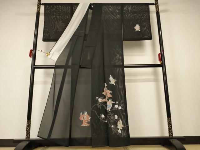 平和屋着物＊夏物 訪問着 絽 人物文 洗える着物 AABB6691jd