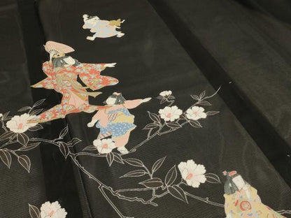 平和屋着物＊夏物 訪問着 絽 人物文 洗える着物 AABB6691jd