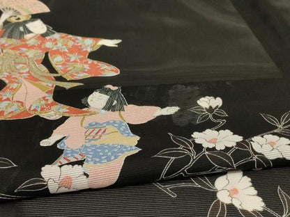 平和屋着物＊夏物 訪問着 絽 人物文 洗える着物 AABB6691jd