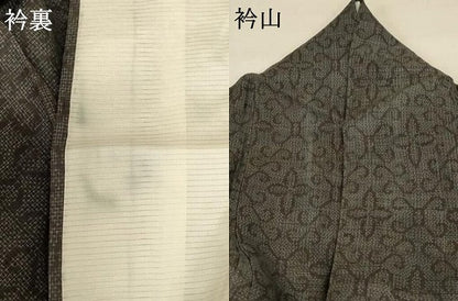 平和屋着物＊夏物 石川県指定無形文化財 能登上布 本麻手織上布 花菱文 麻 逸品 AABB6693jd