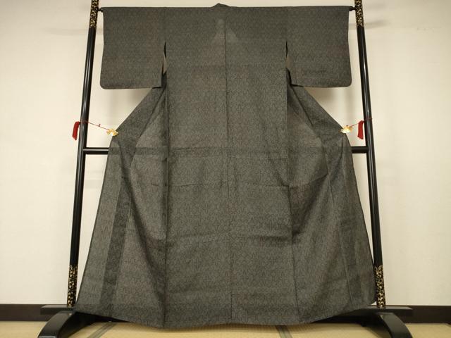 平和屋着物＊夏物 石川県指定無形文化財 能登上布 本麻手織上布 花菱文 麻 逸品 AABB6693jd