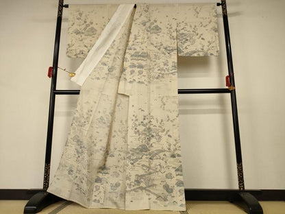 平和屋着物＊夏物 染織の名門 しょうざん 生紬 訪問着 紗 風景文 正絹 逸品 AABB6694jd