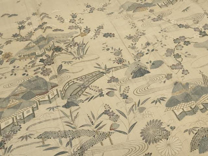 平和屋着物＊夏物 染織の名門 しょうざん 生紬 訪問着 紗 風景文 正絹 逸品 AABB6694jd