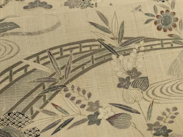 平和屋着物＊夏物 染織の名門 しょうざん 生紬 訪問着 紗 風景文 正絹 逸品 AABB6694jd