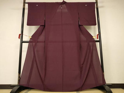 平和屋着物＊夏物 色無地 絽 黒鳶色 正絹 逸品 AABB6695jd
