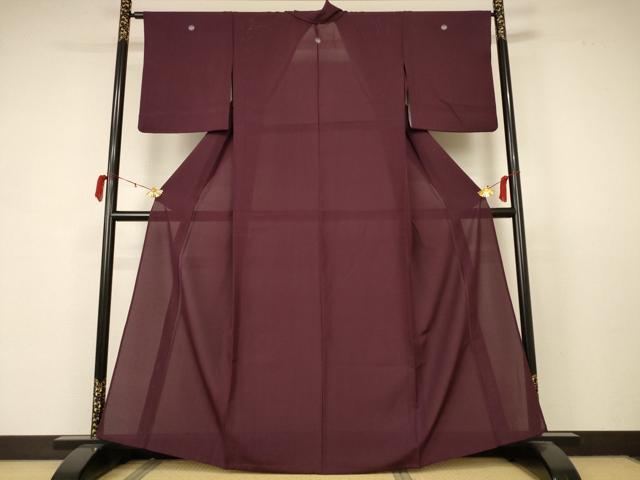 平和屋着物＊夏物 色無地 絽 黒鳶色 正絹 逸品 AABB6695jd