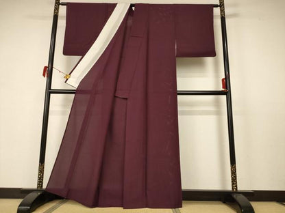 平和屋着物＊夏物 色無地 絽 黒鳶色 正絹 逸品 AABB6695jd