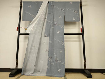 平和屋着物＊夏物 小紋 絽 萩文 洗える着物 AABB6703jd