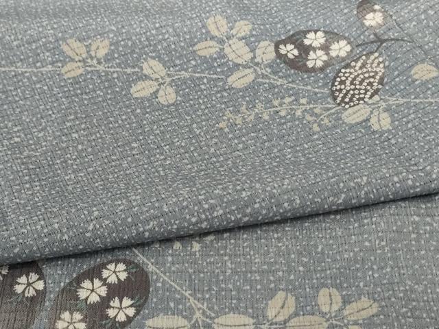 平和屋着物＊夏物 小紋 絽 萩文 洗える着物 AABB6703jd