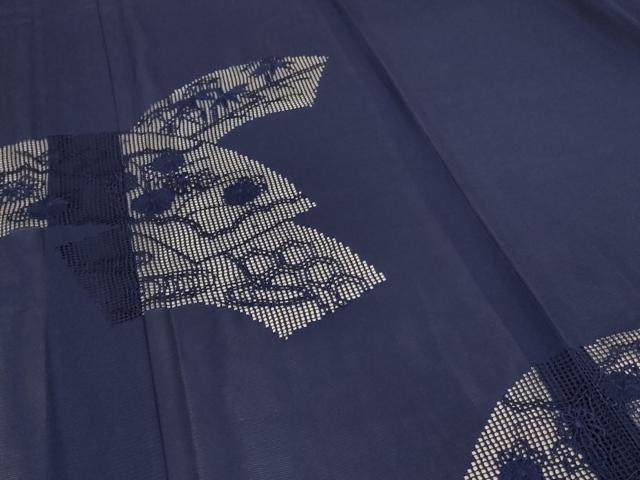 平和屋着物＊夏物 色留袖 絽 扇面草花文 青褐色 正絹 逸品 AABB6706jd