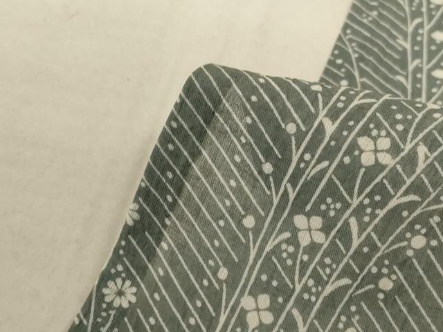 平和屋着物＊夏物　小千谷ちぢみ　枝花文　麻　逸品　AABB6708jd