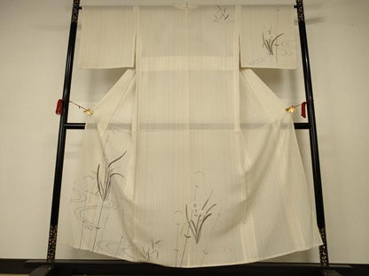 平和屋着物＊夏物 訪問着 絽 流水草花文 正絹 逸品 AABB6709jd