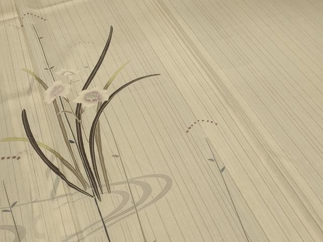 平和屋着物＊夏物 訪問着 絽 流水草花文 正絹 逸品 AABB6709jd