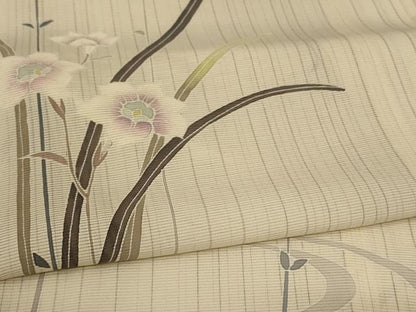 平和屋着物＊夏物 訪問着 絽 流水草花文 正絹 逸品 AABB6709jd