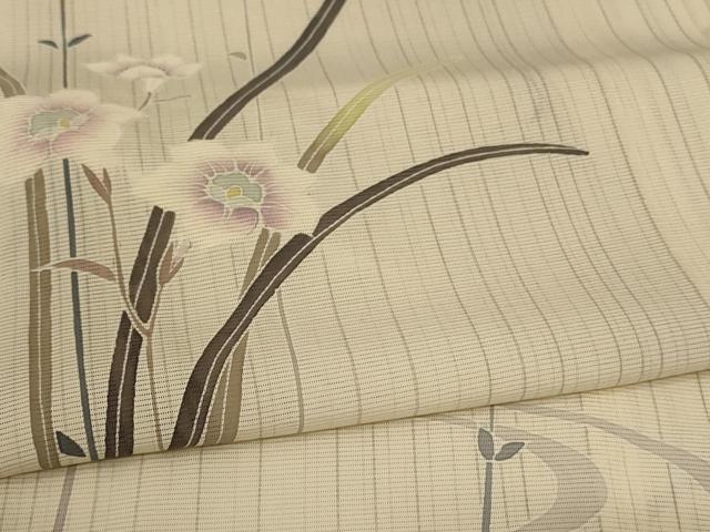 平和屋着物＊夏物 訪問着 絽 流水草花文 正絹 逸品 AABB6709jd