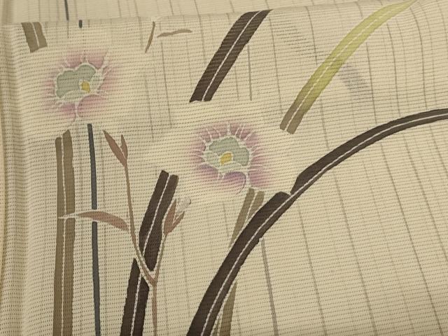 平和屋着物＊夏物 訪問着 絽 流水草花文 正絹 逸品 AABB6709jd