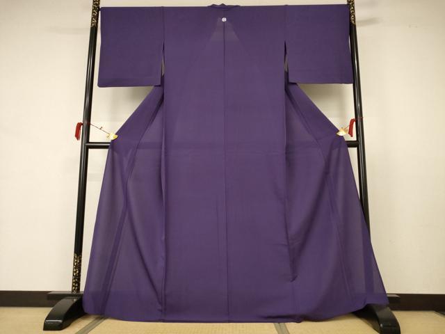 平和屋着物＊夏物 色無地 絽 濃鼠色 正絹 逸品 AABB6710jd