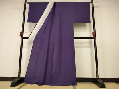 平和屋着物＊夏物 色無地 絽 濃鼠色 正絹 逸品 AABB6710jd