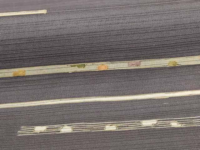 平和屋着物＊夏物 訪問着 絽 刺繍 横段文 金彩 正絹 逸品 AABB6714jd