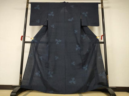平和屋着物＊夏物 紗紬 80亀甲 扇子花文 正絹 逸品 未使用 AABB6715jd