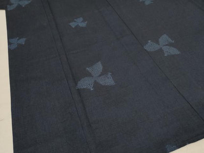 平和屋着物＊夏物 紗紬 80亀甲 扇子花文 正絹 逸品 未使用 AABB6715jd