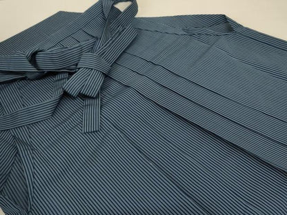 平和屋着物＊夏物　男性　行灯袴　縞　正絹　逸品　AABB6717jd