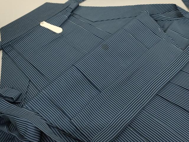 平和屋着物＊夏物　男性　行灯袴　縞　正絹　逸品　AABB6717jd
